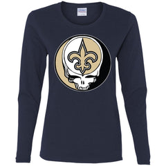 New Orleans Saints Grateful Dead Steal Your Face Football Nfl Shirts Women Long Sleeve Shirt Women Long Sleeve Shirt - parenttees
