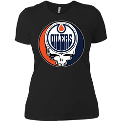 Edmonton Oilers Grateful Dead Steal Your Face Hockey Nhl Shirts Women Cotton T-Shirt