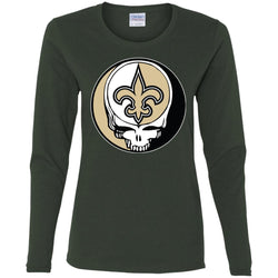 New Orleans Saints Grateful Dead Steal Your Face Football Nfl Shirts Women Long Sleeve Shirt