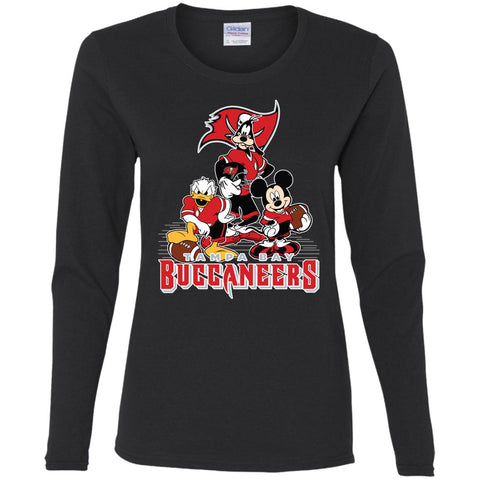 Mickey Mouse Tampa Bay Buccaneers American Football Nfl Sports Shirt Women Long Sleeve Shirt Black / S Women Long Sleeve Shirt - parenttees