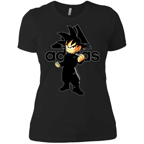 Goku Adidas Black T-shirt Women Cotton T-Shirt Black / X-Small Women Cotton T-Shirt - parenttees