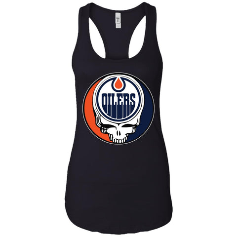 Edmonton Oilers Grateful Dead Steal Your Face Hockey Nhl Shirts Women Tank Top Black / X-Small Women Tank Top - parenttees