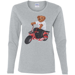 Supreme Bear Moto T-shirt Women Long Sleeve Shirt