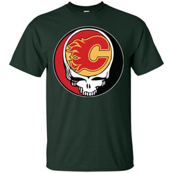 Calgary Flames Grateful Dead Steal Your Face Hockey Nhl Shirts Men Cotton T-Shirt