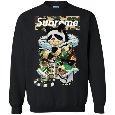 Supreme Panda Kung Fu T-shirt Crewneck Pullover Sweatshirt Black / S Crewneck Pullover Sweatshirt - parenttees