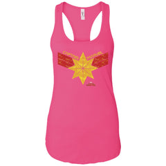 Captain Marvel Distressed Star Ribbon Logo Women Tank Top Women Tank Top - parenttees