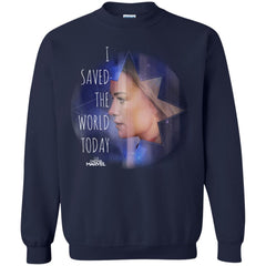 Captain Marvel Saved The World Portrait Crewneck Pullover Sweatshirt Crewneck Pullover Sweatshirt - parenttees