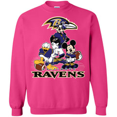 Mickey Mouse Baltimore Ravens American Football Nfl Sports Shirt Crewneck Pullover Sweatshirt Crewneck Pullover Sweatshirt - parenttees