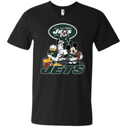 Mickey Mouse New York Jets American Football Nfl Sports Shirt Men V-Neck T-Shirt