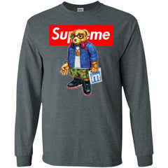 Supreme Bear Style Music T-shirt Men Long Sleeve Shirt Men Long Sleeve Shirt - parenttees