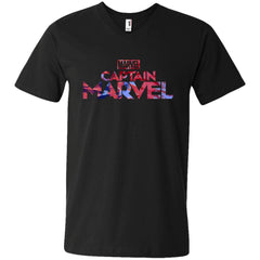 Captain Marvel Bold Tie Dye Movie Logo Men V-Neck T-Shirt Men V-Neck T-Shirt - parenttees