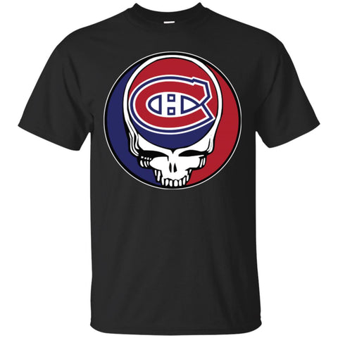 Montreal Canadiens Grateful Dead Steal Your Face Hockey Nhl Shirts Men Cotton T-Shirt Black / S Men Cotton T-Shirt - parenttees