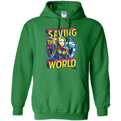 Captain Marvel Saving The World Portrait Pullover Hoodie Sweatshirt Pullover Hoodie Sweatshirt - parenttees