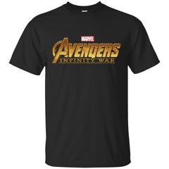 Marvel Avengers Infinity War Golden Logo Men Cotton T-Shirt Men Cotton T-Shirt - parenttees