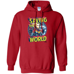 Captain Marvel Saving The World Portrait Pullover Hoodie Sweatshirt Pullover Hoodie Sweatshirt - parenttees