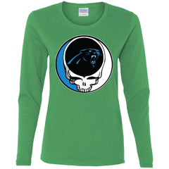 Carolina Panthers Grateful Dead Steal Your Face Football Nfl Shirts Women Long Sleeve Shirt Women Long Sleeve Shirt - parenttees