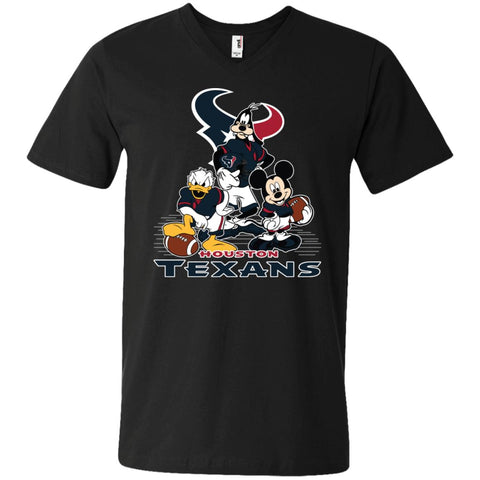 Mickey Mouse Houston Texans American Football Nfl Sports Shirt Men V-Neck T-Shirt Black / S Men V-Neck T-Shirt - parenttees