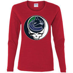 Vancouver Canucks Grateful Dead Steal Your Face Hockey Nhl Shirts Women Long Sleeve Shirt Women Long Sleeve Shirt - parenttees