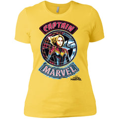 Captain Marvel Stitched Patched Portrait Women Cotton T-Shirt Women Cotton T-Shirt - parenttees