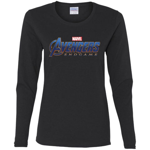 Marvel Avengers Endgame Movie Logo Graphic Women Long Sleeve Shirt Black / S Women Long Sleeve Shirt - parenttees