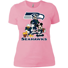 Mickey Mouse Seattle Seahawks American Football Nfl Sports Shirt Women Cotton T-Shirt Women Cotton T-Shirt - parenttees