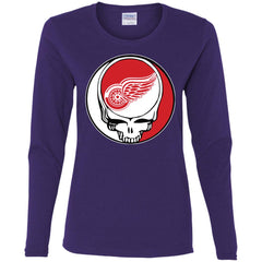Detroit Red Wings Grateful Dead Steal Your Face Hockey Nhl Shirts Women Long Sleeve Shirt Women Long Sleeve Shirt - parenttees