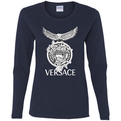 Versace Supervip Logo T-shirt Women Long Sleeve Shirt Women Long Sleeve Shirt - parenttees