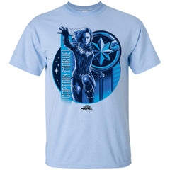 Captain Marvel Reflective Blue Circle Logo Men Cotton T-Shirt Men Cotton T-Shirt - parenttees