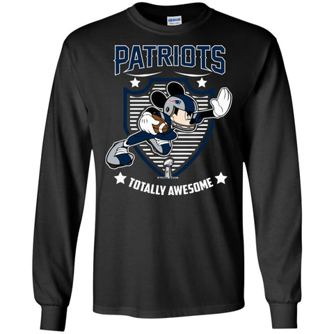 Nfl – New England Patriots Totally Awesome Mickey Mouse Super Bowl 2019 Football Men Long Sleeve Shirt Black / S Men Long Sleeve Shirt - parenttees