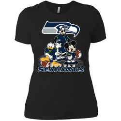 Mickey Mouse Seattle Seahawks American Football Nfl Sports Shirt Women Cotton T-Shirt