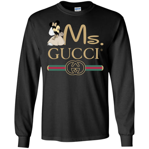 Gucci Couple Disney Ms Minnie Valentine's Day T-shirt Men Long Sleeve Shirt Black / S Men Long Sleeve Shirt - parenttees