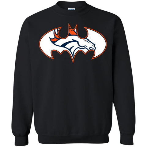 We Are The Denver Broncos Batman Nfl Mashup Crewneck Pullover Sweatshirt Black / S Crewneck Pullover Sweatshirt - parenttees