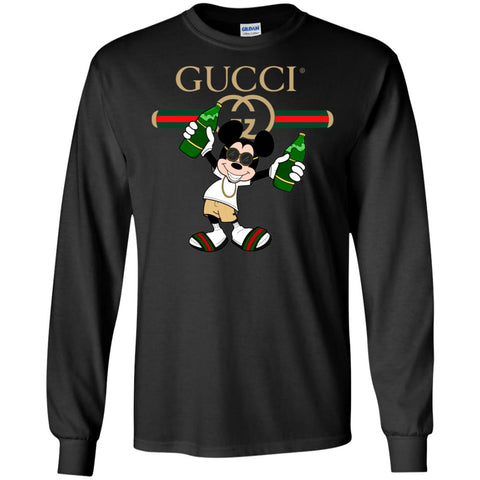 Gucci Mickey Mouse Top Trending T-shirt Men Long Sleeve Shirt Black / S Men Long Sleeve Shirt - parenttees