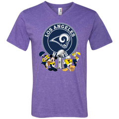 Nfl – Los Angeles Rams Super Bowl 2019 Mickey Mouse Minnie Mouse Donald Duck Daisy Duck Football Men V-Neck T-Shirt Men V-Neck T-Shirt - parenttees