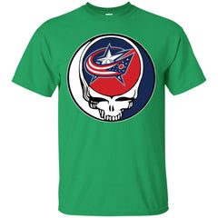 Columbus Blue Grateful Dead Steal Your Face Hockey Nhl Shirts Men Cotton T-Shirt Men Cotton T-Shirt - parenttees