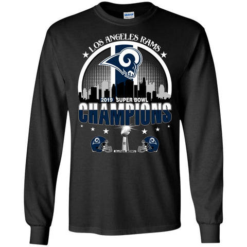 Nfl – Los Angeles Rams 2019 Super Bowl Champions Football Men Long Sleeve Shirt Black / S Men Long Sleeve Shirt - parenttees