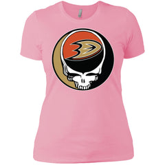 Anaheim Ducks Grateful Dead Steal Your Face Hockey Nhl Shirts Women Cotton T-Shirt Women Cotton T-Shirt - parenttees