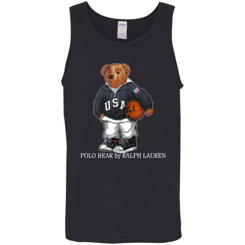 Polo Bear Ralph Lauren Shirt Men Cotton Tank Black / X-Small Men Cotton Tank - parenttees