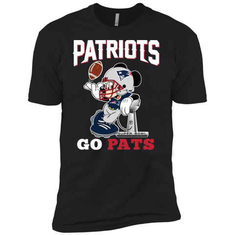 Go Pats - New England Patriots Super Bowl 2019 Mickey Mouse Football Nfl Men Short Sleeve T-Shirt Black / X-Small Men Short Sleeve T-Shirt - parenttees