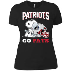 Go Pats - New England Patriots Super Bowl 2019 Snoopy Football Nfl Women Cotton T-Shirt Women Cotton T-Shirt - parenttees