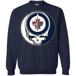 Winnipeg Jets Grateful Dead Steal Your Face Hockey Nhl Shirts Crewneck Pullover Sweatshirt