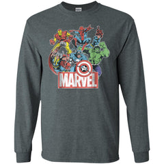 Marvel Avengers Team Retro Comic Vintage Graphic Men Long Sleeve Shirt Men Long Sleeve Shirt - parenttees