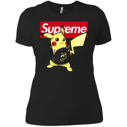 Supreme Pikachu T-shirt Women Cotton T-Shirt