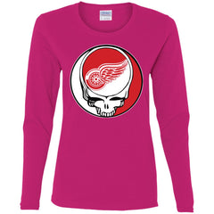 Detroit Red Wings Grateful Dead Steal Your Face Hockey Nhl Shirts Women Long Sleeve Shirt Women Long Sleeve Shirt - parenttees