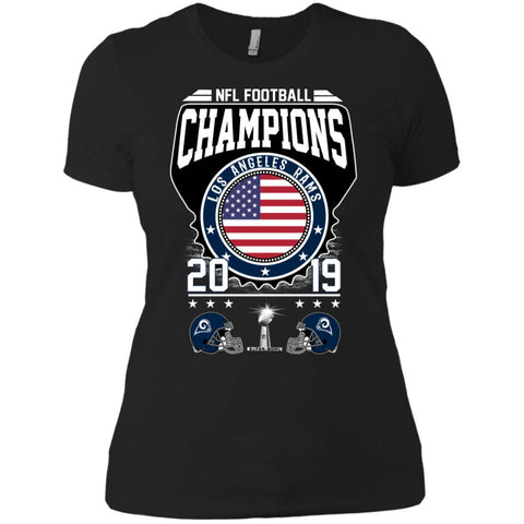 Nfl – Football Champions Los Angeles Rams Super Bowl 2019 Women Cotton T-Shirt Black / X-Small Women Cotton T-Shirt - parenttees