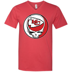 Kansas City Chiefs Grateful Dead Steal Your Face Football Nfl Shirts Men V-Neck T-Shirt