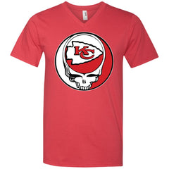 Kansas City Chiefs Grateful Dead Steal Your Face Football Nfl Shirts Men V-Neck T-Shirt Men V-Neck T-Shirt - parenttees