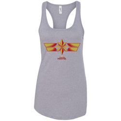 Marvel Captain Marvel Retro Red Yellow Logo Women Tank Top