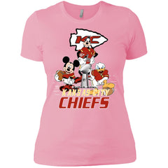 Nfl – Kansas City Chiefs Donald Duck Goofy Mickey Mouse Super Bowl 2019 Football Women Cotton T-Shirt Women Cotton T-Shirt - parenttees