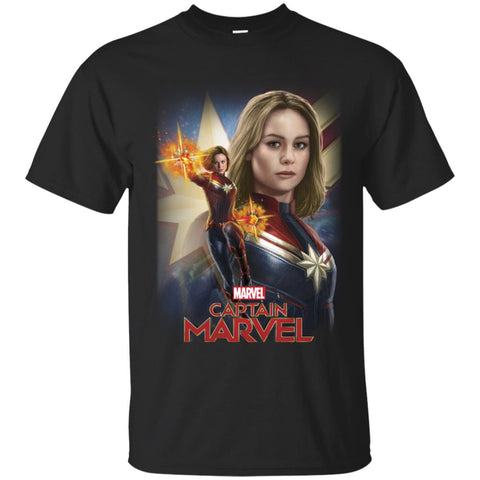 Marvel Captain Marvel Powers Portrait Men Cotton T-Shirt Black / S Men Cotton T-Shirt - parenttees